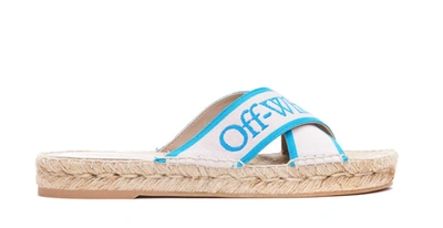 Shop Off-white Bookish Criss Cross Espadrilles Sandals In Cipria
