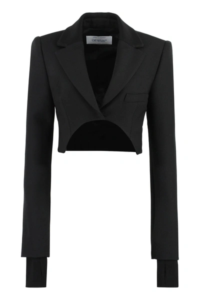 Shop Off-white Single-breasted One-button Blazer In Black