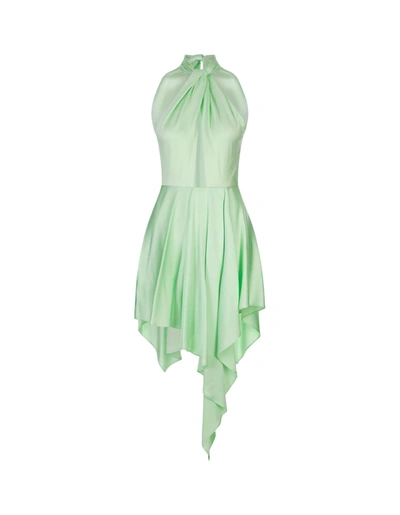 Shop Stella Mccartney Fluo Mint Asymmetrical Short Dress With Halter Neck In Verde