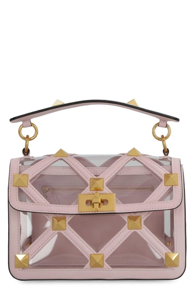 Shop Valentino Roman Stud Pvc Handbag In Pink
