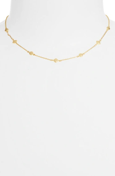 Shop Madewell Mixed Shape Station Chain Necklace In Vintage Gold