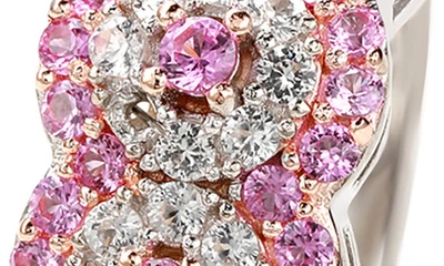 Suzy Levian Sterling Silver Pink & White Sapphire Ring In Pink