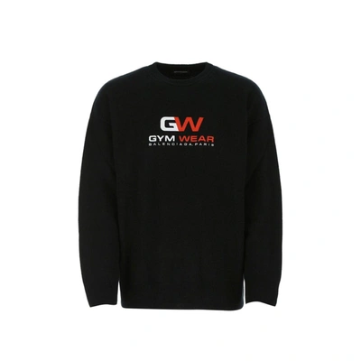 Shop Balenciaga Gym Wear Cashmere Sweater In Black