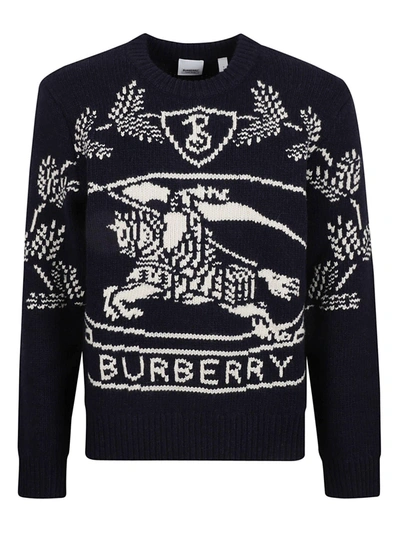 Shop Burberry Alton Sweater In Dark Charcoal/blue