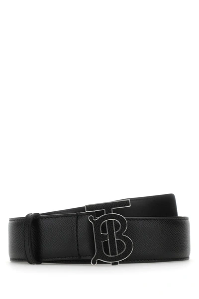 Shop Burberry Black Leather Belt In Default Title