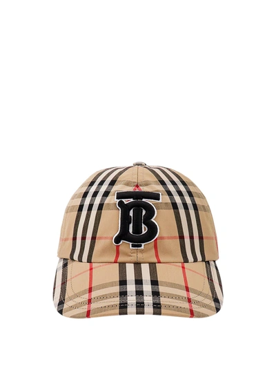 Shop Burberry Hat In Archive Beige Chk