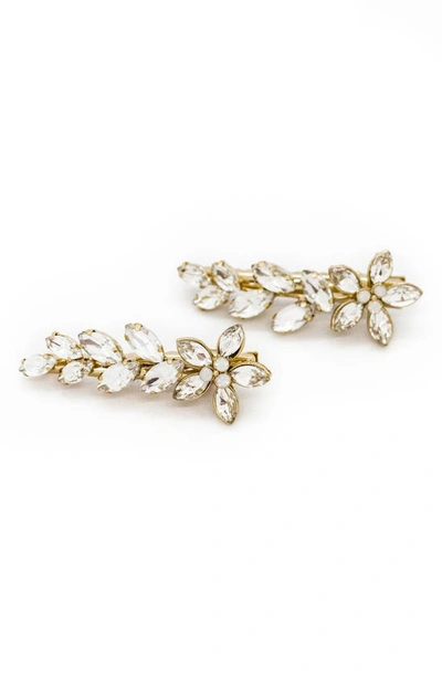 Shop Brides And Hairpins Brides & Hairpins Sona Set Of 2 Hair Clips In Gold