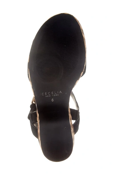 Shop Cecelia New York Betty Platform Wedge Sandal In Black Suede Cork