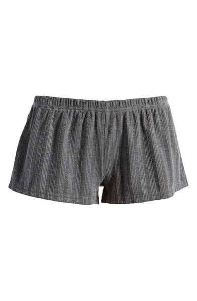 Edikted Irene Pointelle Low Rise Pointelle Microshorts In Gray