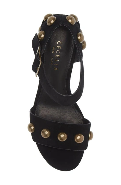 Shop Cecelia New York Gail Stud Sandal In Black Suede