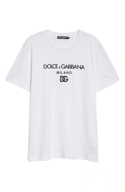 Shop Dolce & Gabbana Dg Embroidered Logo T-shirt In White
