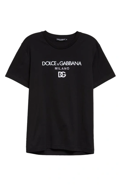 Dolce & Gabbana Jersey Round-neck T-shirt With Dg Milano Embroidery In Black