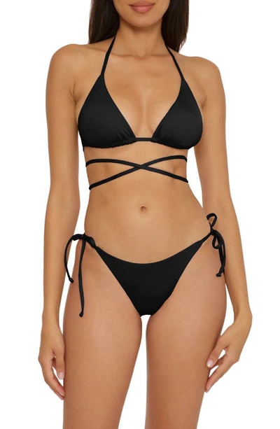 Shop Becca Color Code Side Tie Bikini Bottoms In Black