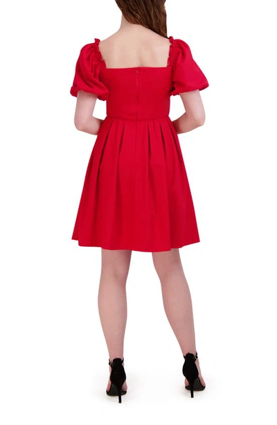 Shop Julia Jordan Knot Front Short Sleeve Dress In Apple