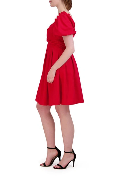 Shop Julia Jordan Knot Front Short Sleeve Dress In Apple