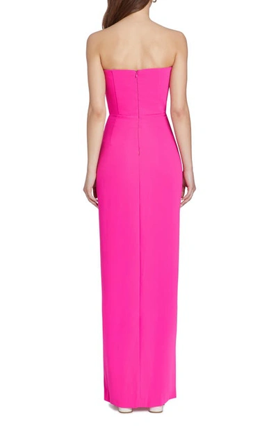 Shop Amanda Uprichard Cherri Strapless Column Gown In Hot Pink