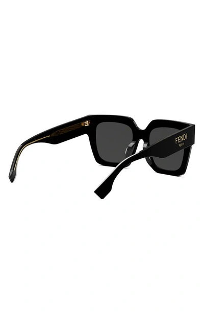 Shop Fendi The  Roma 50mm Square Sunglasses In Black