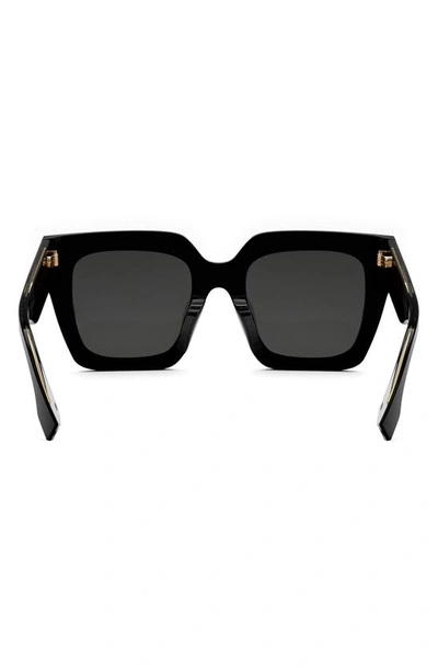 Shop Fendi The  Roma 50mm Square Sunglasses In Black