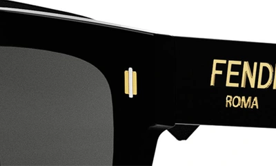 Shop Fendi Roma 50mm Square Sunglasses In Black