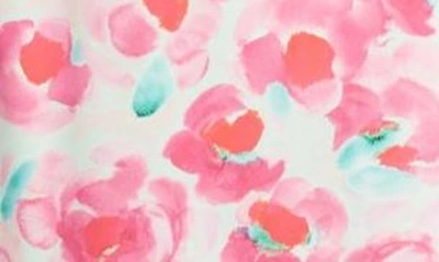 Shop Adelyn Rae Willow Floral Ruffle Handkerchief Hem Wrap Dress In Pink/ Mint