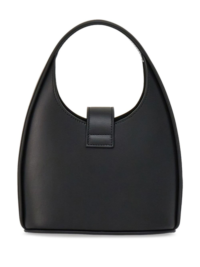 Shop Ferragamo Mini Gancini-buckle Leather Hobo Bag In Black