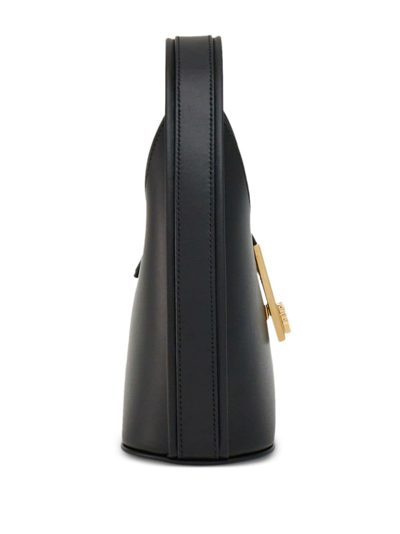 Ferragamo Mini Gancini-buckle Leather Hobo Bag In Black