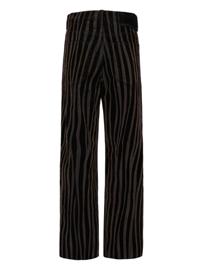 Rta Striped Straight-leg Cropped Trousers In Black