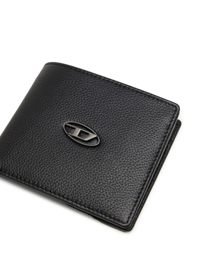 Shop Diesel Bi Fold Coin S Leather Wallet In Black