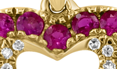 Effy 14k Yellow Gold Diamond & Ruby Heart Pendant Necklace In Red