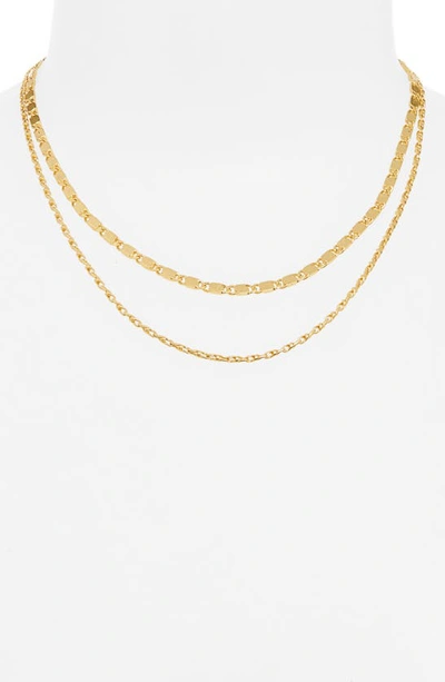 Shop Madewell 2-piece Chain Necklace Set In Vintage Gold
