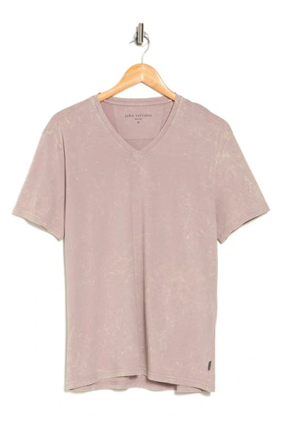 Shop John Varvatos V-neck Marble Wash Cotton T-shirt In Dried Petal
