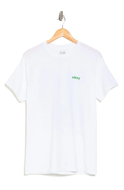 Shop Obey Nature Graphic T-shirt In White