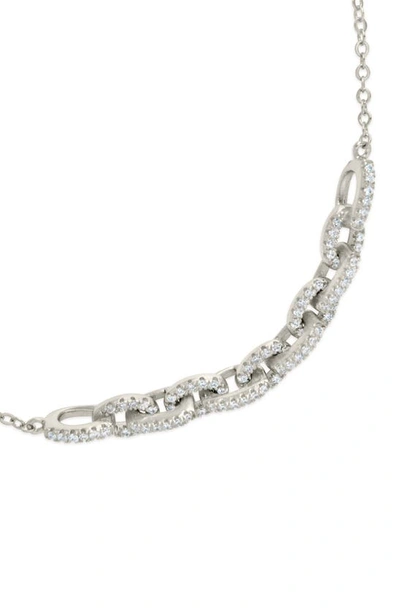 Sterling Forever Harper Pavé Cubic Zirconia Link Bracelet In Silver