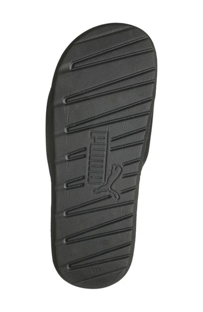 Puma Cool Cat New Logo Slide Sandal In  Black- White