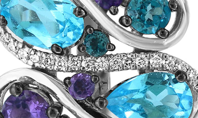 Shop Effy Sterling Silver Amethyst, Blue Topaz, London Blue Topaz & Diamond Earrings In Blue Multi