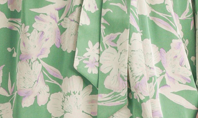 Shop Lush One-shoulder Satin Maxi Dress In Green Floral