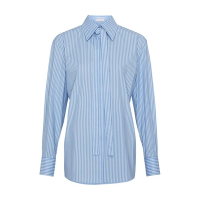 Shop Valentino Striped Shirt In Azzurro_bianco