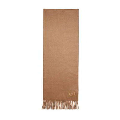 Shop Max Mara Wsdalia Logo Scarf In Cammello