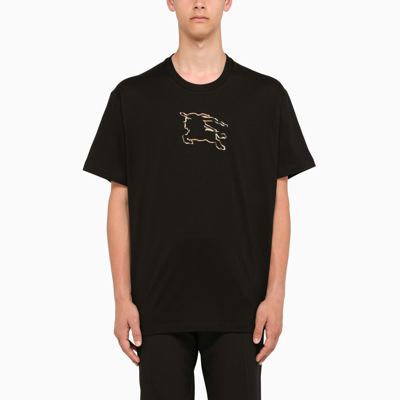Shop Burberry | Black T-shirt With Ekd Check