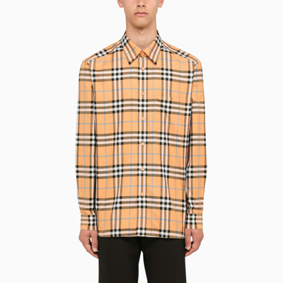 Shop Burberry | Regular Orange Check Shirt