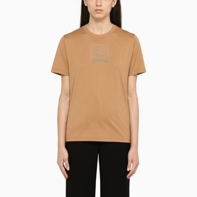 Shop Burberry | Camel Jersey T-shirt In Beige