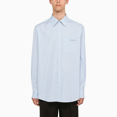Shop Valentino | Regular Blue Striped Shirt In Multicolor