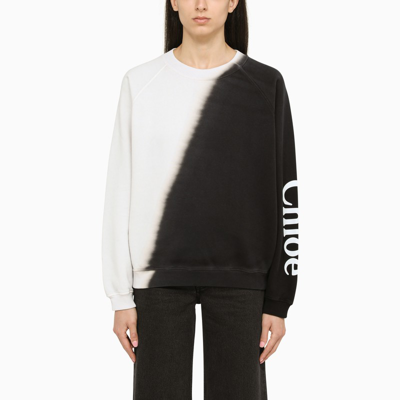 Shop Chloé | Black/white Crewneck Sweatshirt In Multicolor