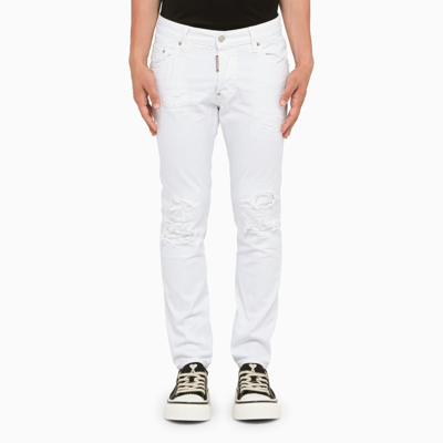 Shop Dsquared2 White Skater Slim Jeans
