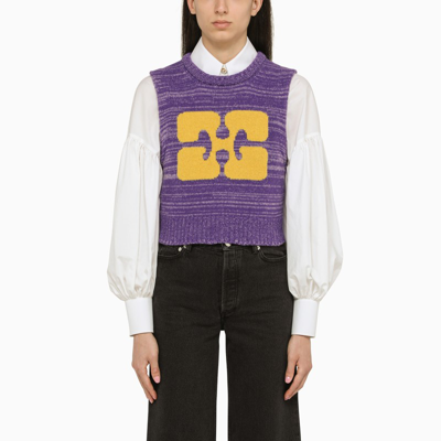 Shop Ganni | Purple Knitted Waistcoat