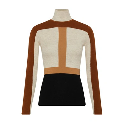 Shop Chloé Sweater In Multicolor_brown_1