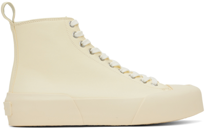 Shop Jil Sander Off-white High-top Sneakers In 277 Toile