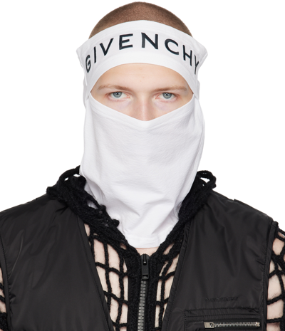 Shop Givenchy White Embroidered Balaclava In 100-white