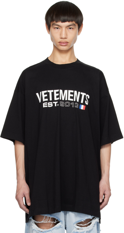 Shop Vetements Black Printed T-shirt