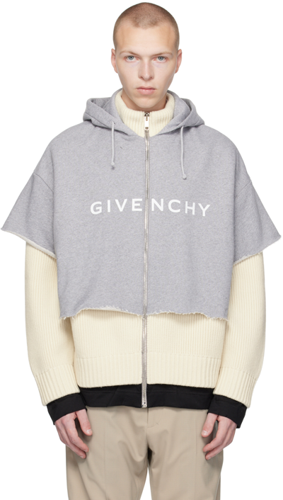 Shop Givenchy Beige Layered Hoodie In 156-cream